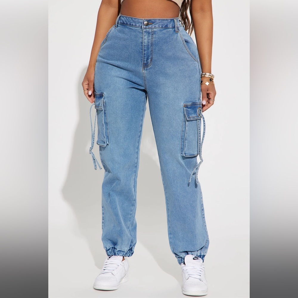 Stretch Cargo Denim Joggers